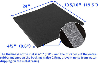 Goodhoily Air Conditioner Drip Cushion Black 24" x 19 5/10" 4/5" & AC Rain Cover with Holds Strong Magnetic Backing for Window Units Stops Moving,Stops The Noise from Raining