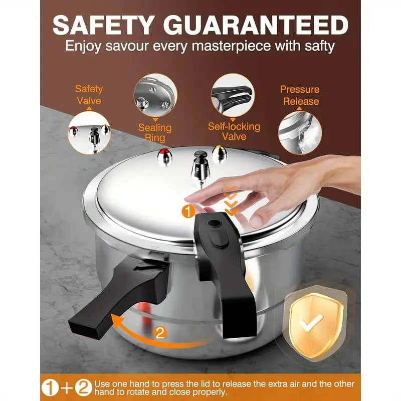 WantJoin 10Qt Aluminum Pressure Cooker w/Release Valve &amp; Multiple Protective Devices, Pressure Canner Compatible with Gas &amp; Induction Cooker, Canner Rack Included